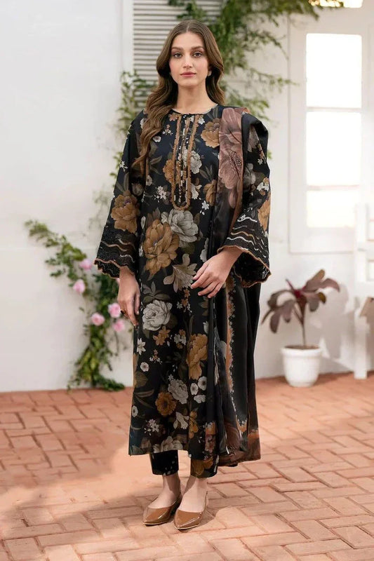 Baroque D-100 Khaddar Printed three piece