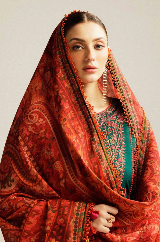 Hussain Rehar - 3PC Lawn Embroidered Suit - B 02