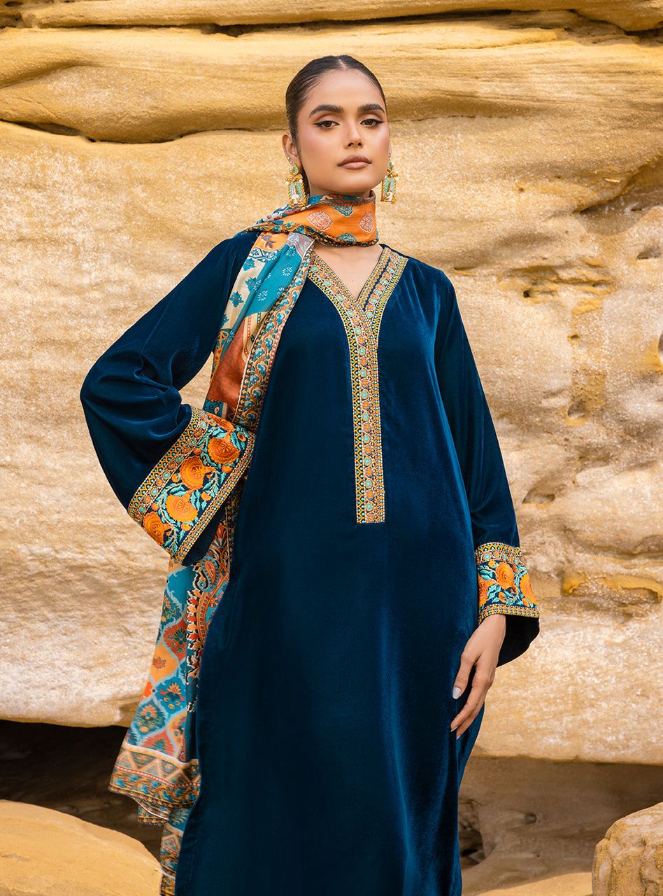 Zainab Chottani Velvet Embroiderd Three Piece ZC-740