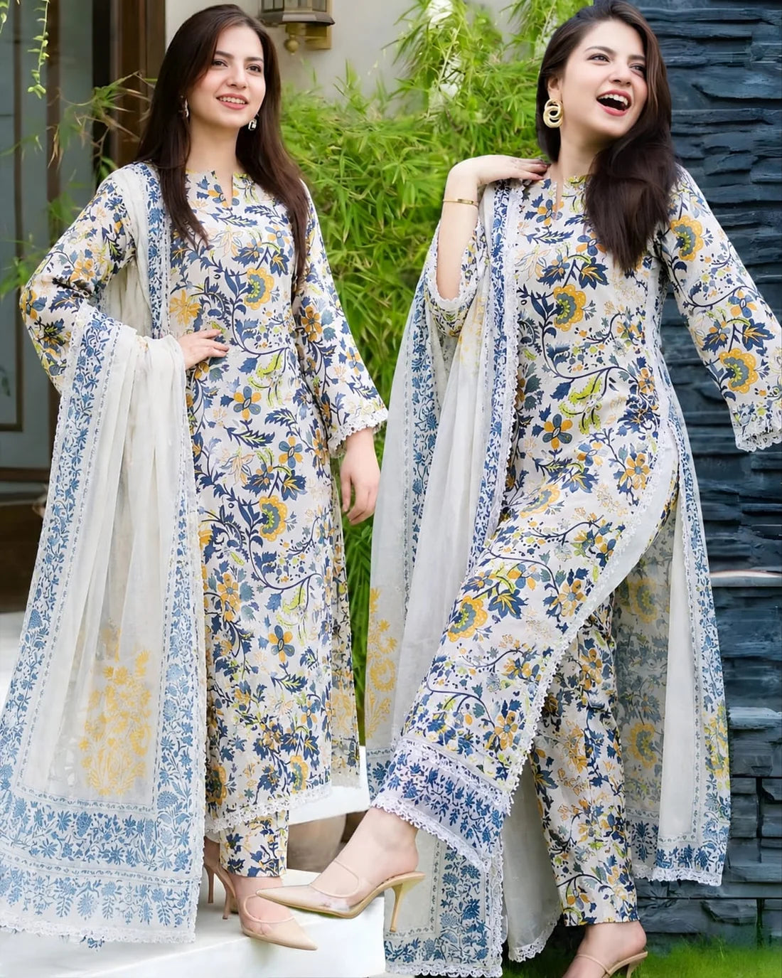 Syra 3 Piece - Printed Lawn Suit | D - 349