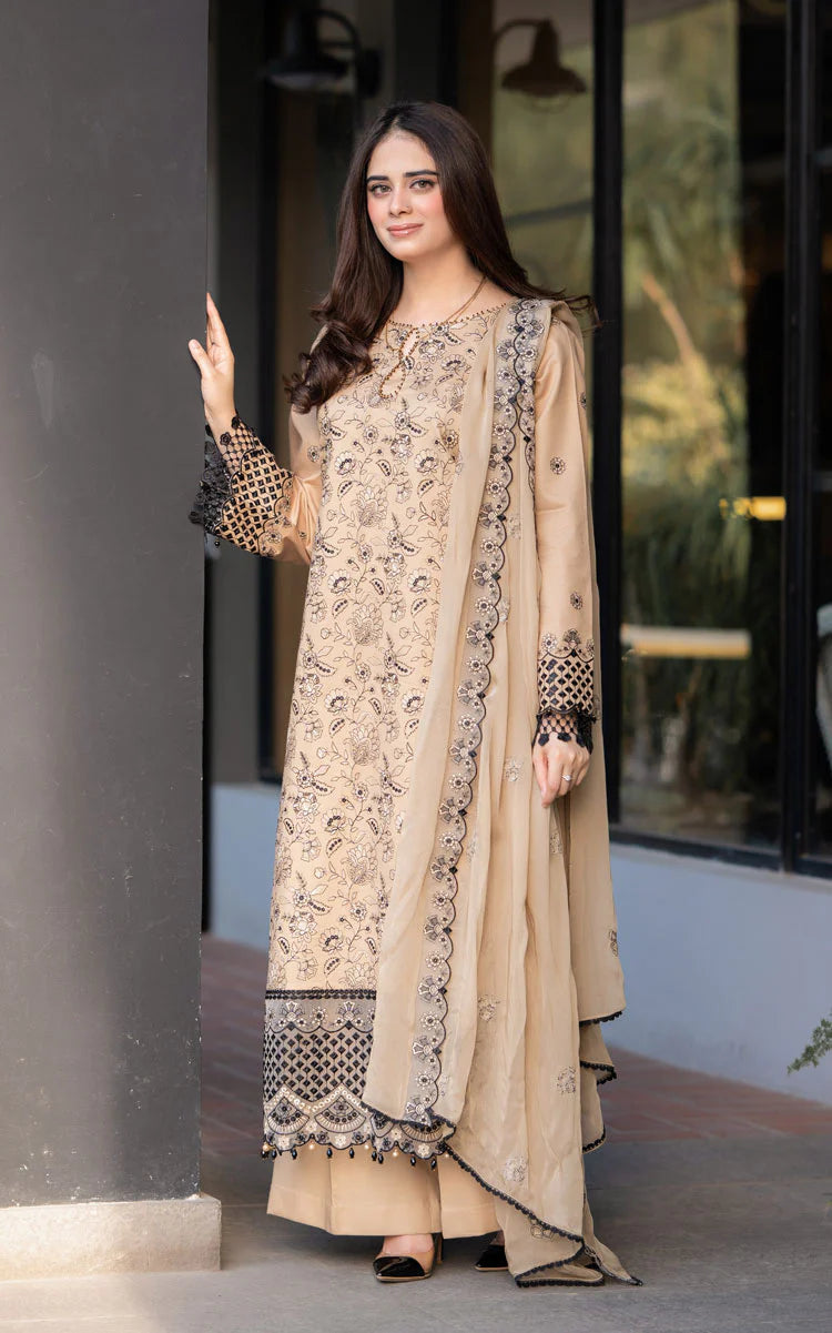 Sapphire Embroidered lawn Three Piece LNF 46 SKIN 3 PIECE