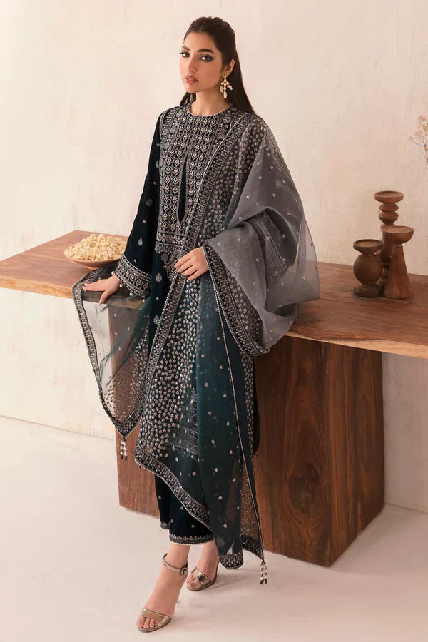 Zainab Chottani Velvet Embroiderd Three Piece ZC-73