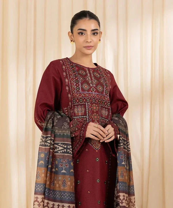 sapphire Embroidered Dahank Three Piece SP-715