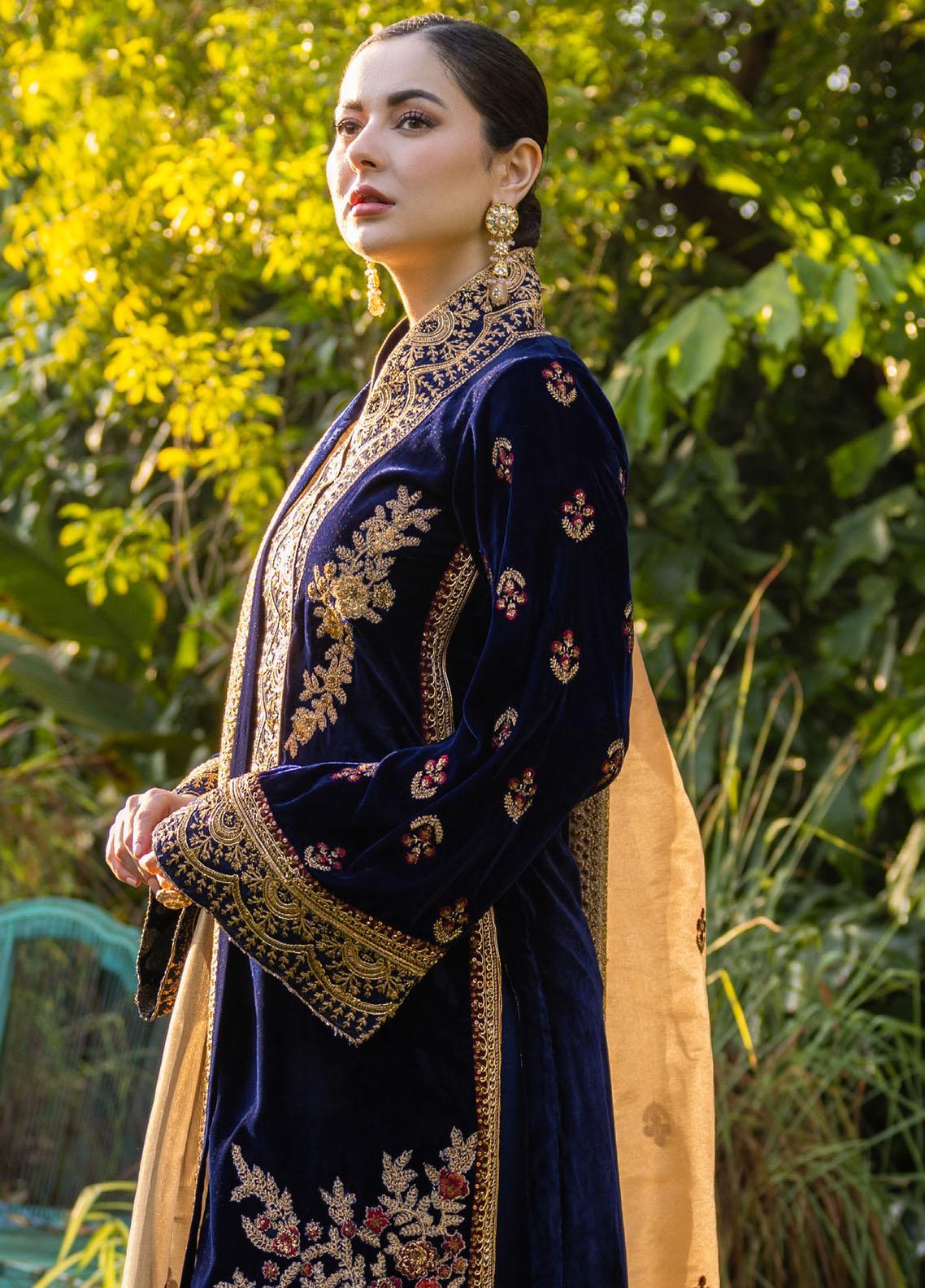 Zainab Chottani Velvet Embroiderd Three Piece ZC-737