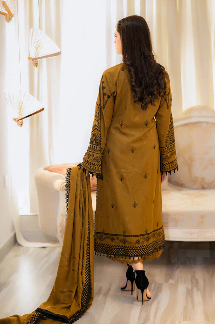 Baroque - 3PC Dhanak Embroidered Suit - BQR-09