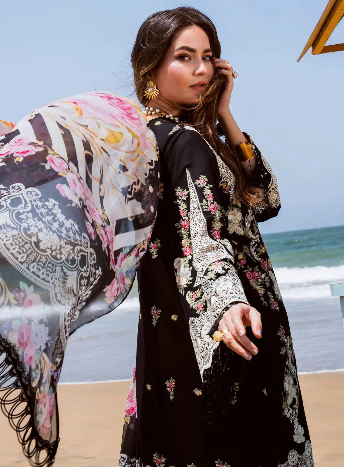 Elaf Embroidered Lawn 3 Piece Unstitched Suit EL-722