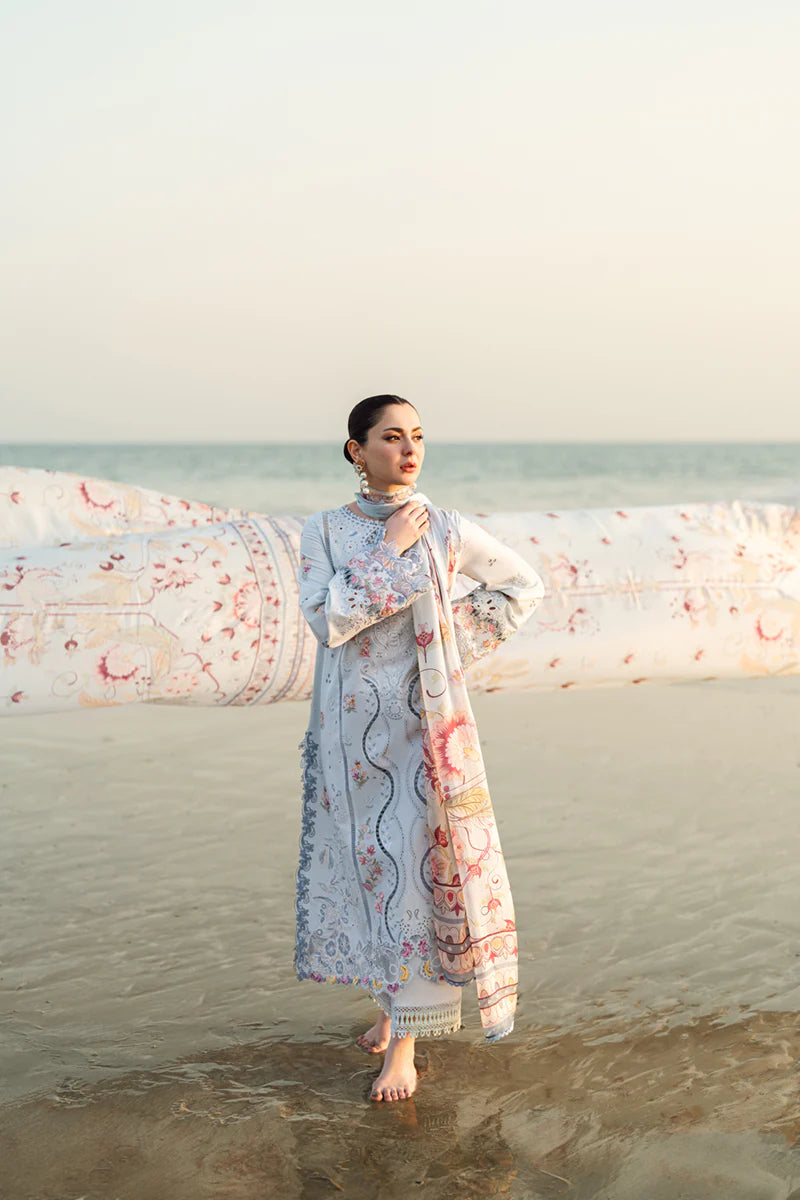 Qalamkar Chikenkari Embroidered lawn Three Piece QL-1035