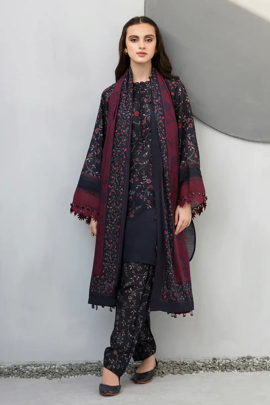 Baroque D-801 Khaddar Printed three piece