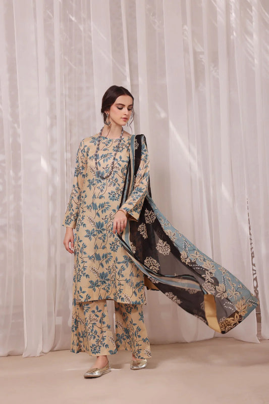 fcc-837Printed Airjet Viscous Silk Three Piece