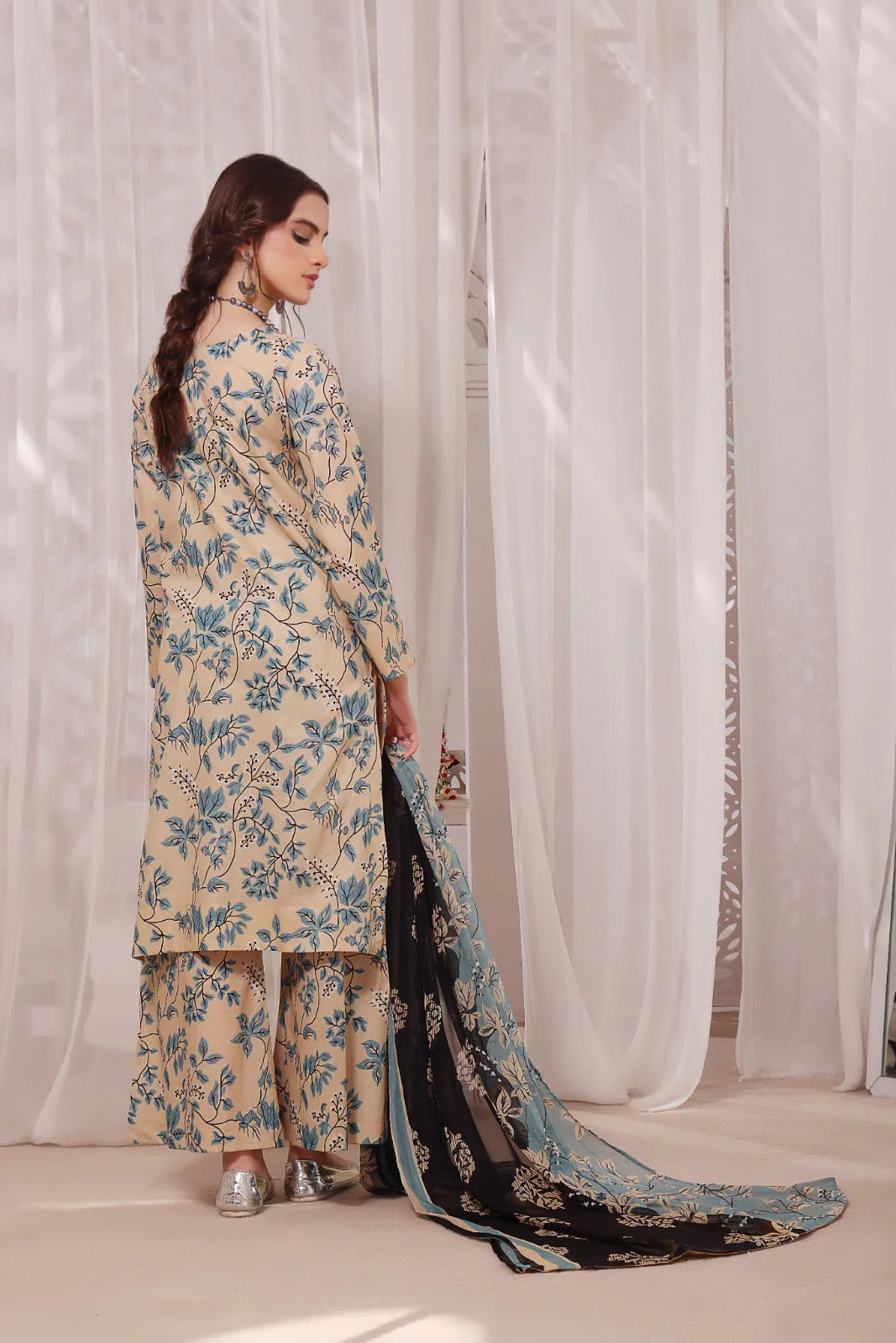 fcc-837Printed Airjet Viscous Silk Three Piece