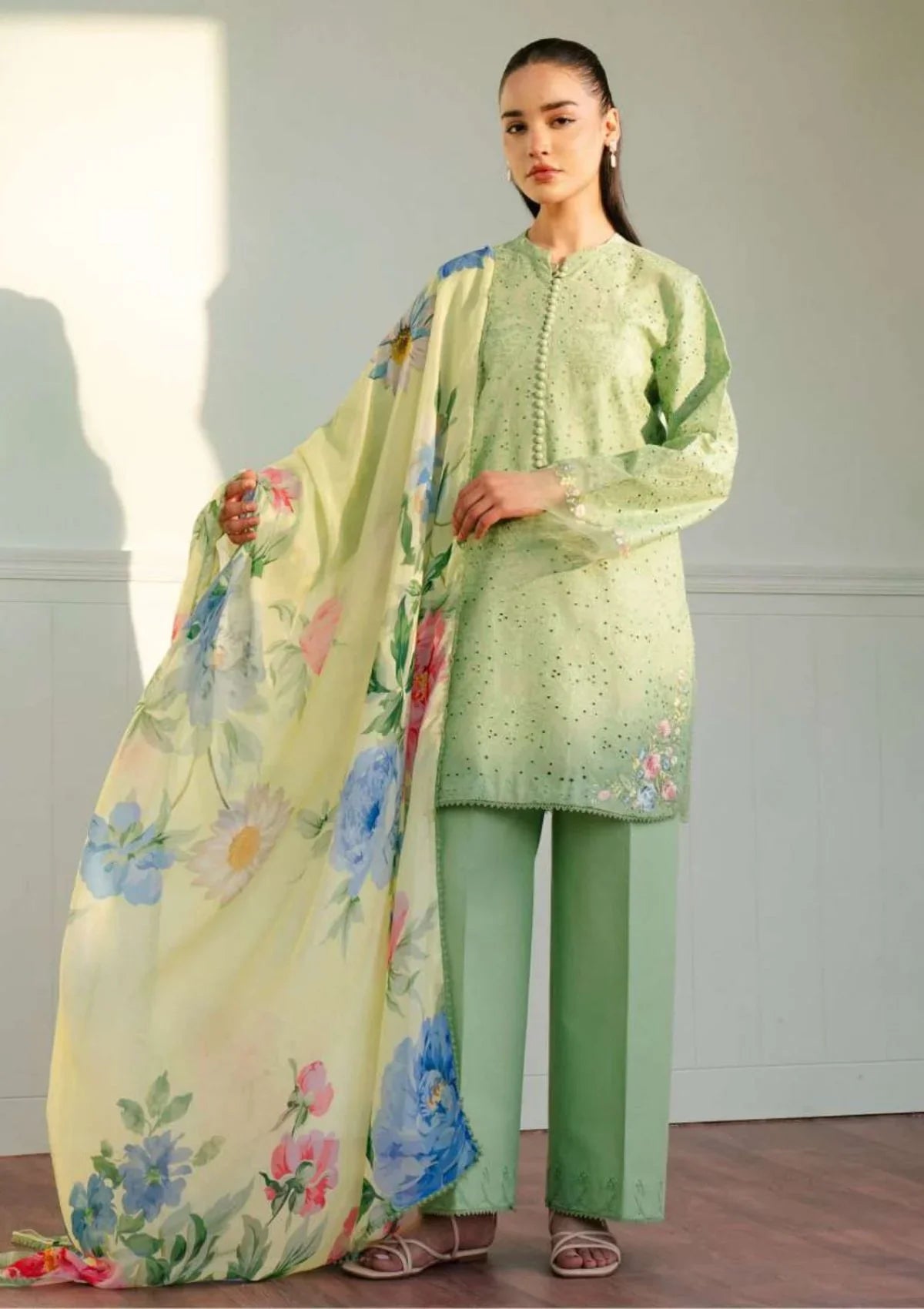 Chikenkari Embroidered lawn Three Piece COCO-51