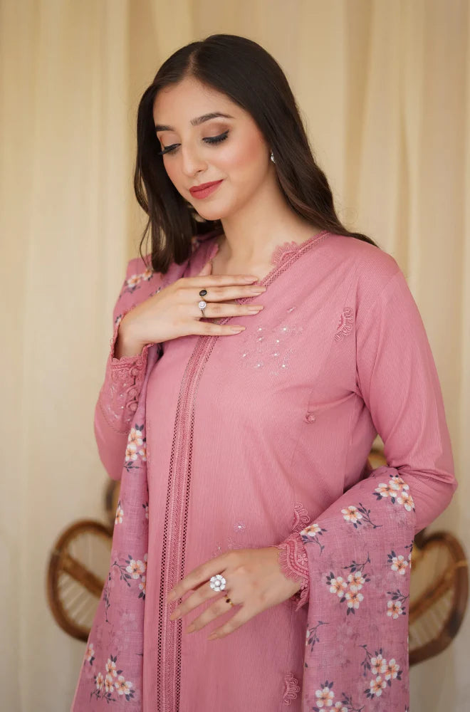 Fcc-437 lawn Embroidered three piece