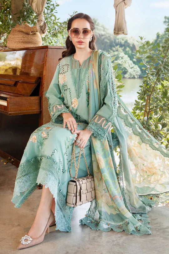 3 Piece Unstitched Embroidered Lawn Suit | MPT-2501-B