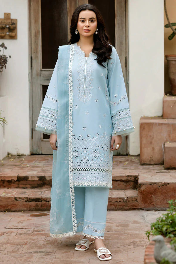 FARASHA Summer Lawn Chikenkari Embroiderd Three Piece FR-01