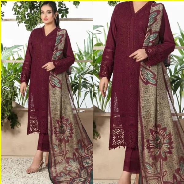 Chikenkari lawn Embroidered Summer Collection (D-762 Mehron)