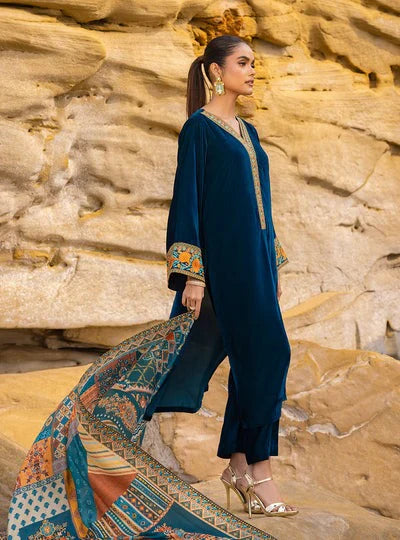 Zainab Chottani Velvet Embroiderd Three Piece ZC-740