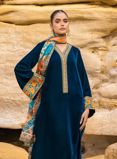 Zainab Chottani Velvet Embroiderd Three Piece ZC-740