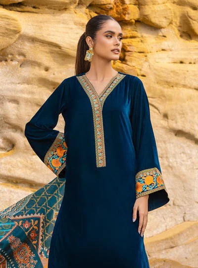 Zainab Chottani Velvet Embroiderd Three Piece ZC-740