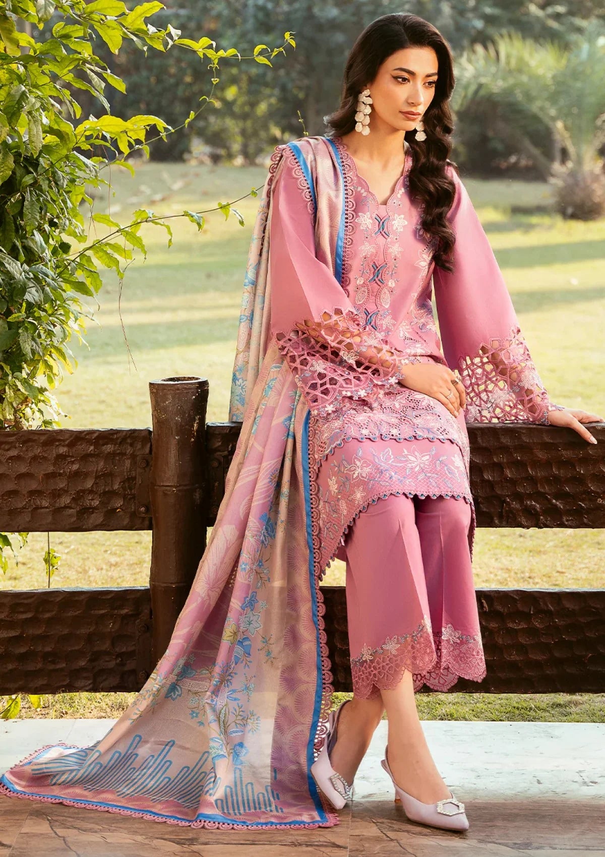 Musq Embroidered lawn Three Piece COSMIC DUSK