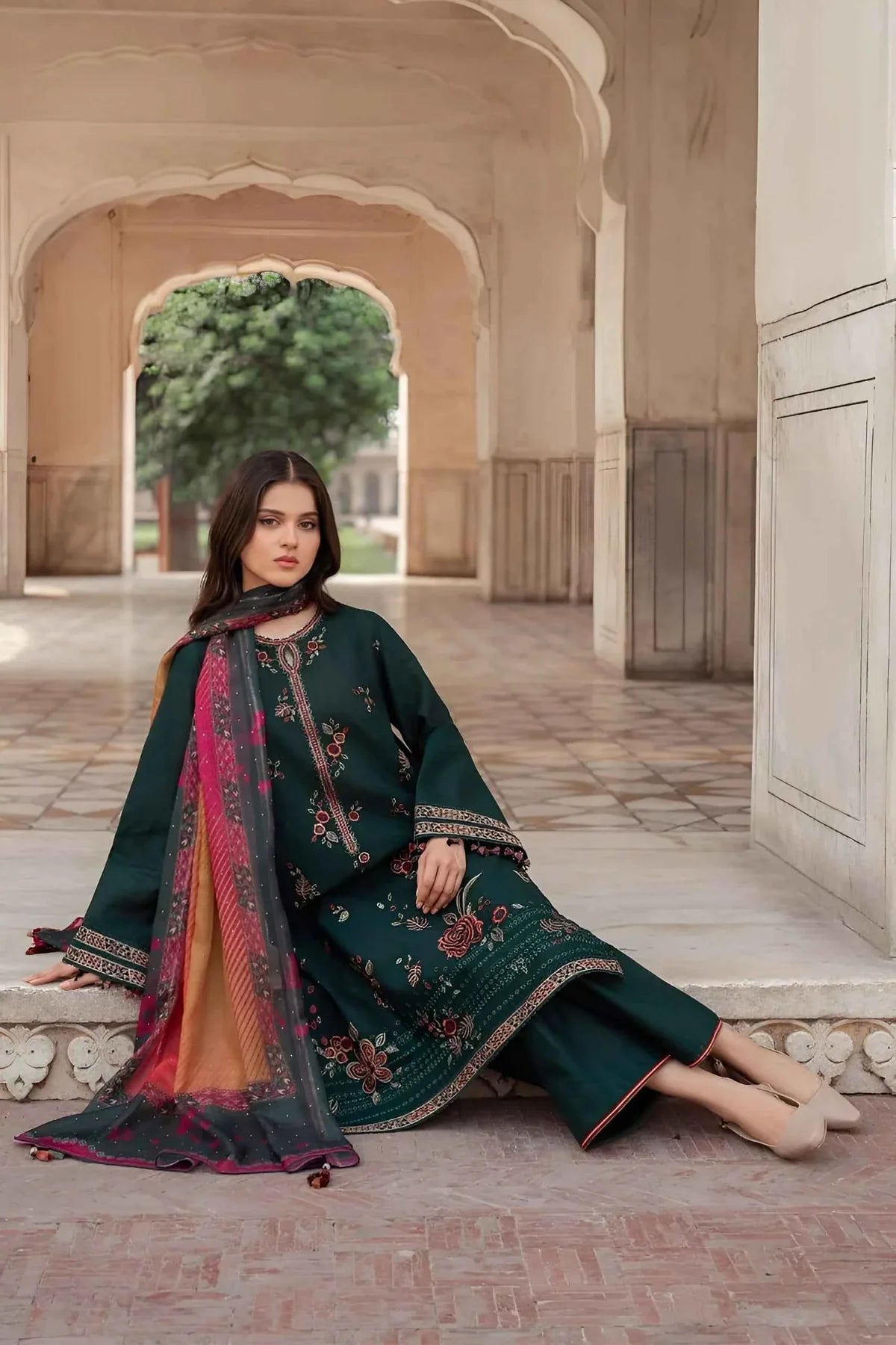 jazmin Embroidered Dahank Three Piece JZ-04