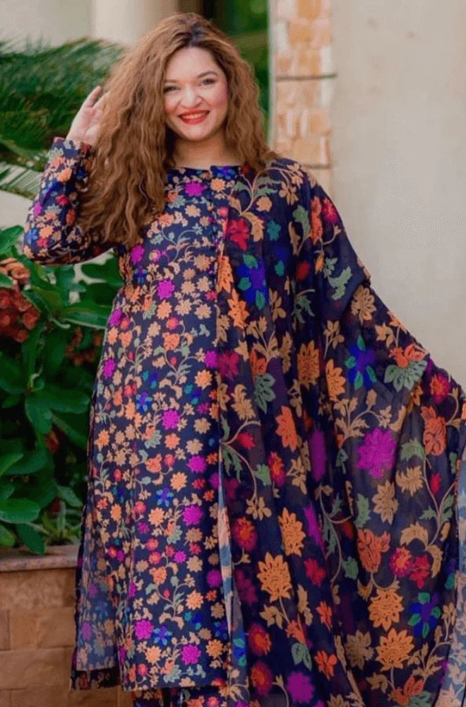 ZC-1089 Printed Airjet Viscous Silk Three Piece
