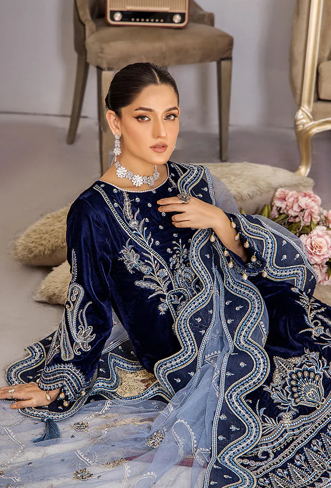 Cross Stitch Velvet Embroiderd Three Piece CS-738