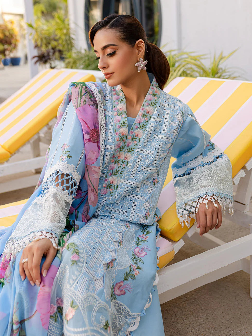 Parishay Lawn Chiken-Kari Embroidered Three Piece PR-253