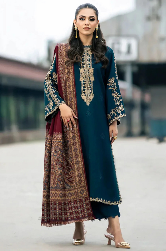 Izel Embroidered Dhanak Three Piece COCO-145
