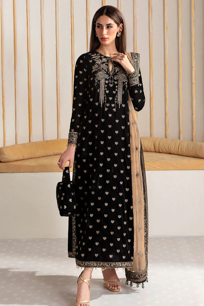 Jazmin Velvet Embroiderd Three Piece JZ-739
