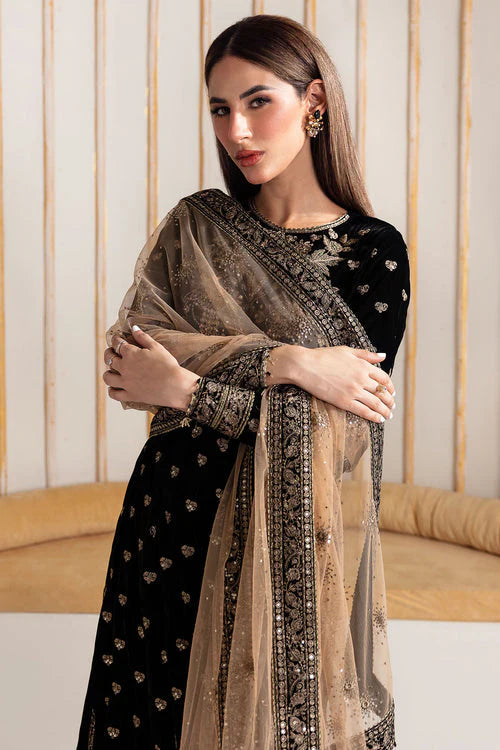 Jazmin Velvet Embroiderd Three Piece JZ-739