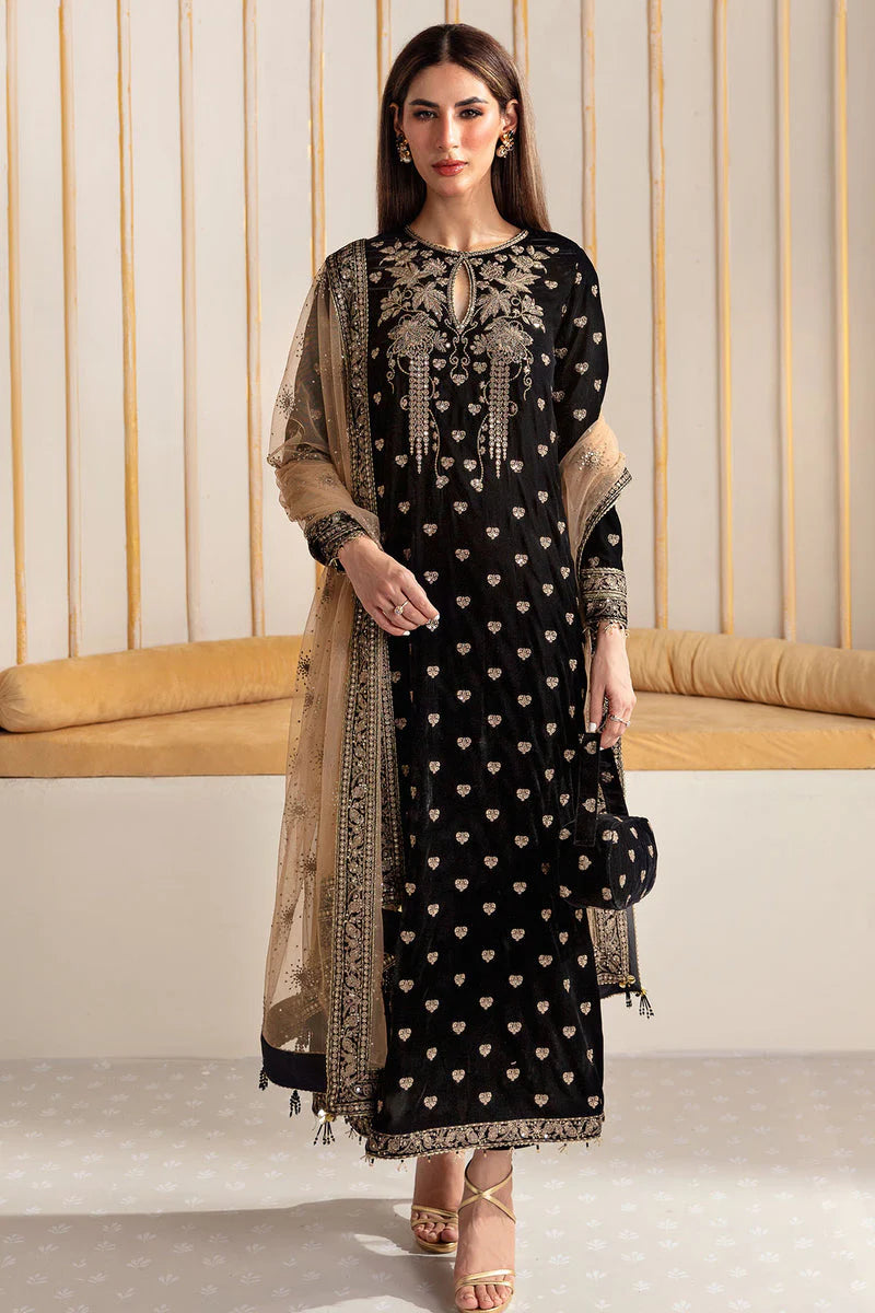 Jazmin Velvet Embroiderd Three Piece JZ-739