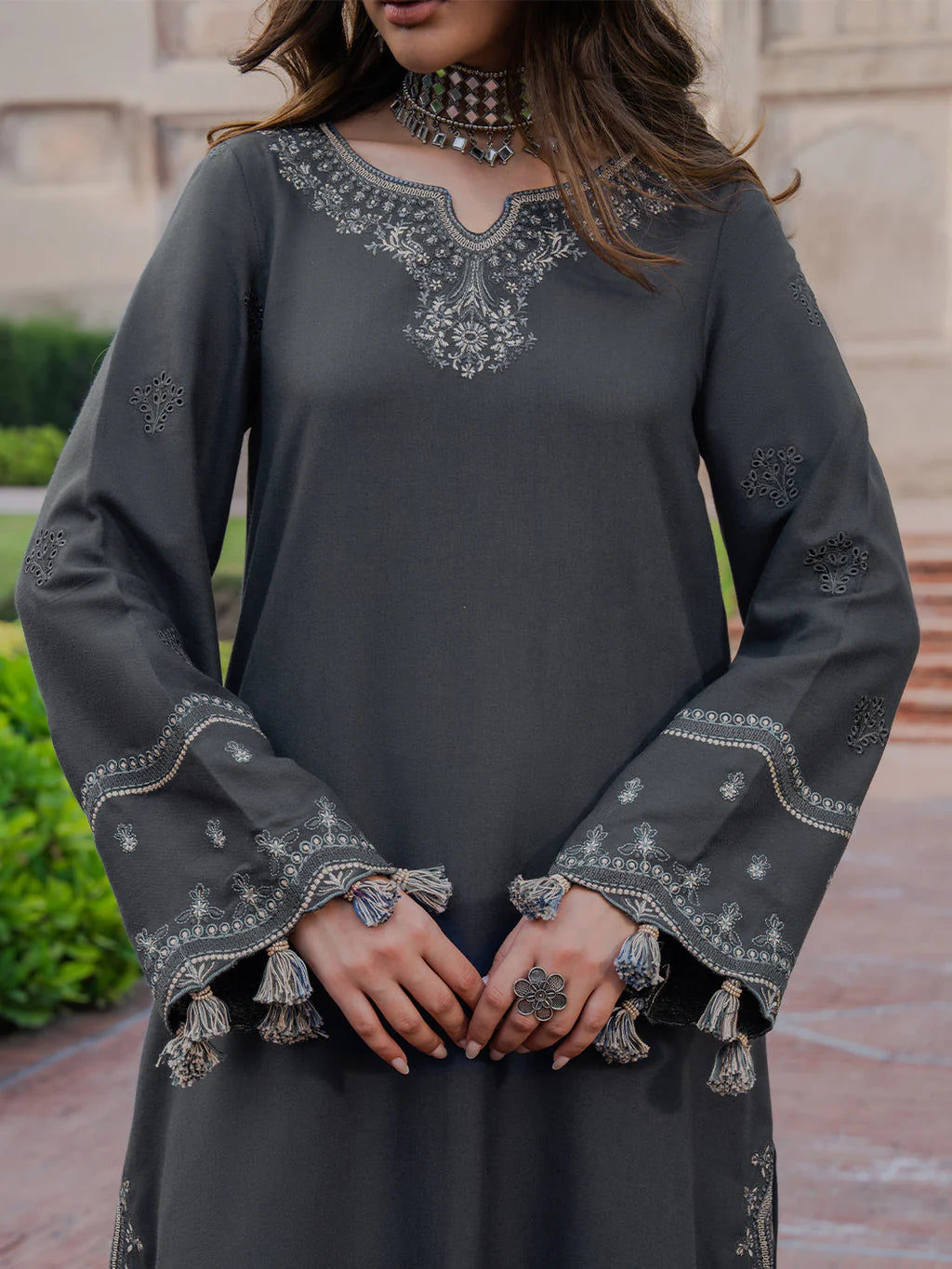 Izel Embroidered Dhanak Three Piece IZL-85