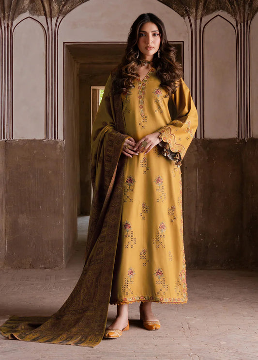 Izel Chikenkari Embroidered Dhanak Three Piece D-999