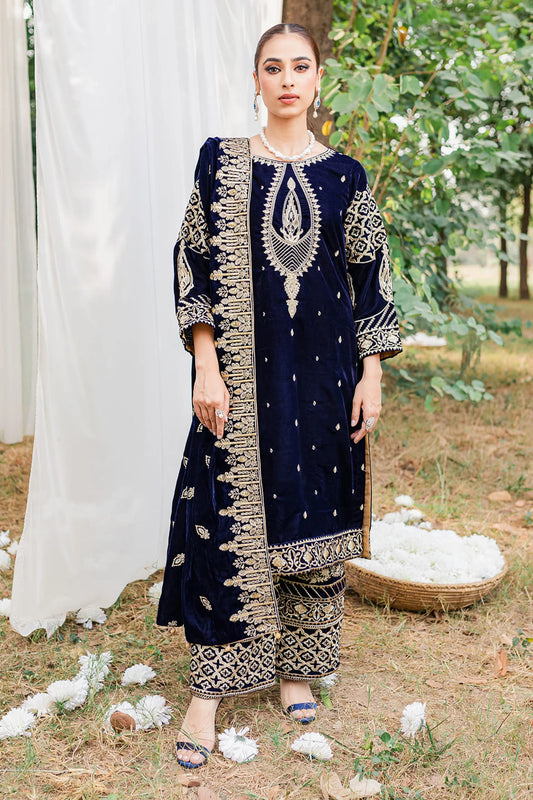 Makhmal Velvet Embroiderd Three Piece MK-976