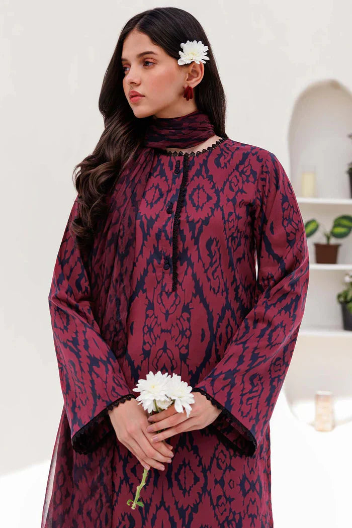 Baroque D-182 Khaddar Printed three piece