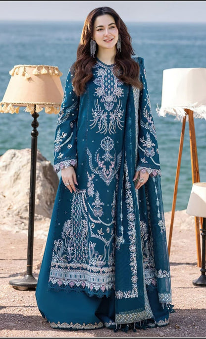 Qalamkar Lawn Chikenk-Kari Embroidered Three Piece QL-121
