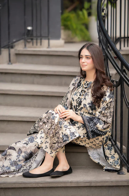 Baroque D-798 Khaddar Printed three piece