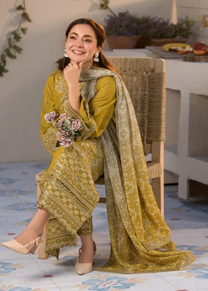 Allys Official Lawn-3PC Embroidered Shirt with Digital Printed Jacquard Dupatta AL-998