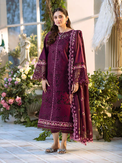 Bin Ilyas Freesia Lawn Chikenk-Kari Embroidered Three Piece BIL-003