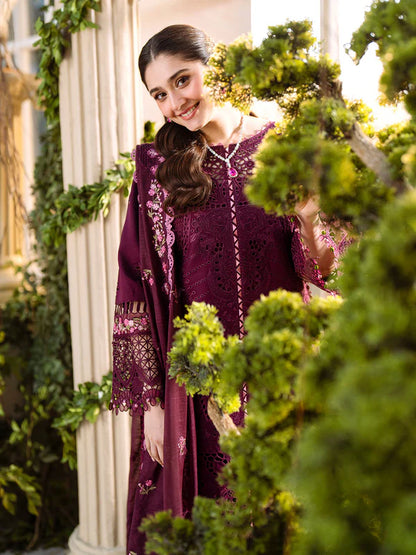 Bin Ilyas Freesia Lawn Chikenk-Kari Embroidered Three Piece BIL-003