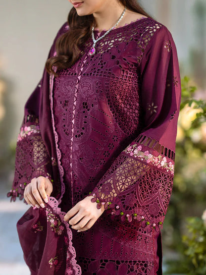 Bin Ilyas Freesia Lawn Chikenk-Kari Embroidered Three Piece BIL-003