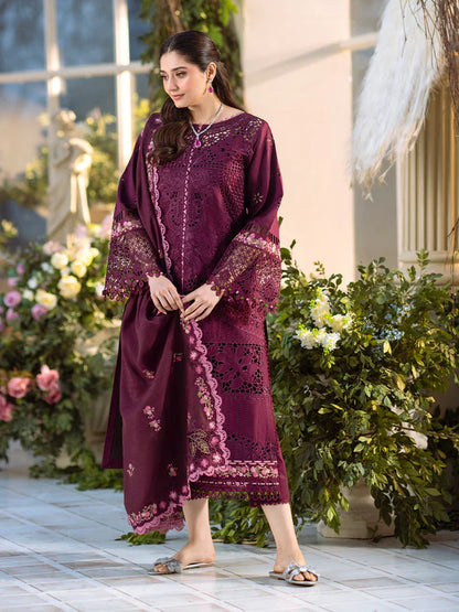 Bin Ilyas Freesia Lawn Chikenk-Kari Embroidered Three Piece BIL-003