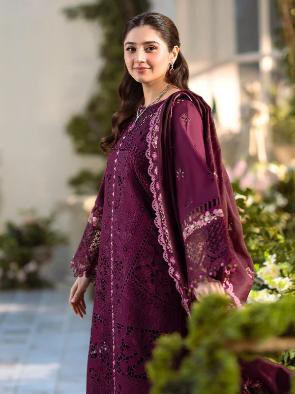 Bin Ilyas Freesia Lawn Chikenk-Kari Embroidered Three Piece BIL-003