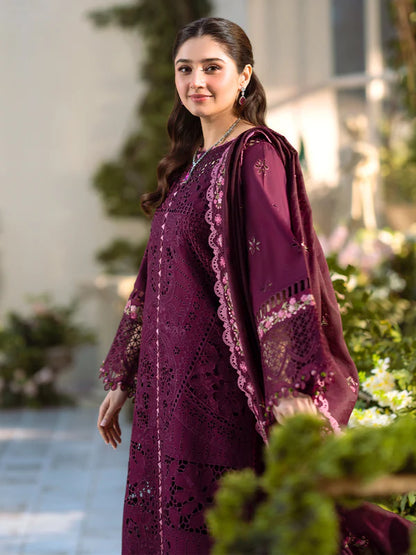 Bin Ilyas Freesia Lawn Chikenk-Kari Embroidered Three Piece BIL-003
