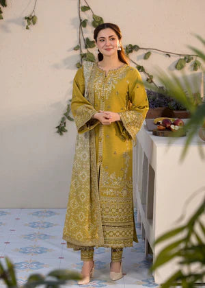 Allys Official Lawn-3PC Embroidered Shirt with Digital Printed Jacquard Dupatta AL-998