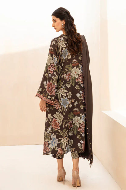 Baroque D-786 Brown Khaddar Digital Printed Three Piece