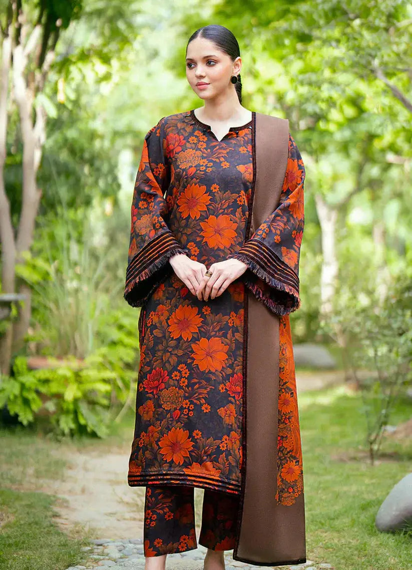 Baroque D-791 Khaddar Printed three piece