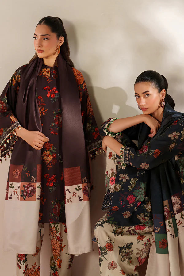 Baroque D-190 Khaddar Printed three piece