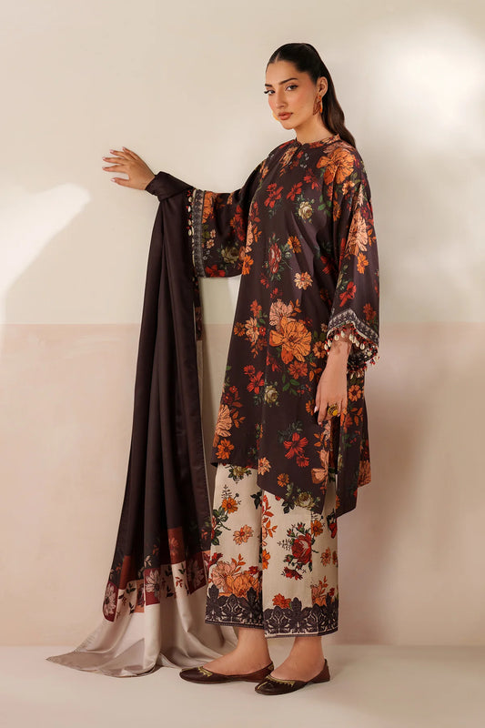 Baroque D-190 Khaddar Printed three piece