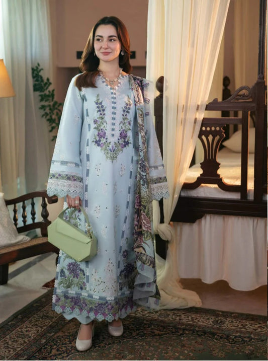 Qalamkar Chikenkari Embroidered Dahank Three Piece QL-1028